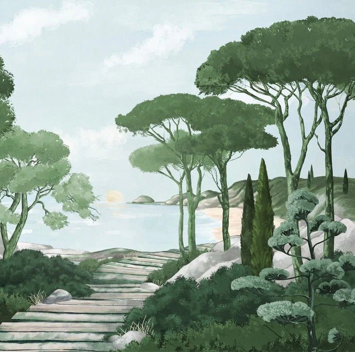 Tapete Spaziergang in den Calanques grün