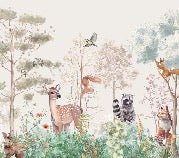 Papier peint chambre enfant nature magique beige