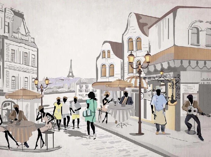 Französische Tapete Paris Café en terrasse