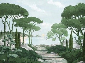 Tapete Spaziergang in den Calanques grün