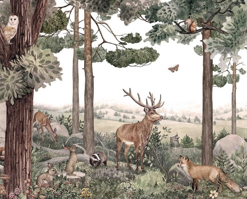 Carta da parati per bambini del sentiero selvaggio