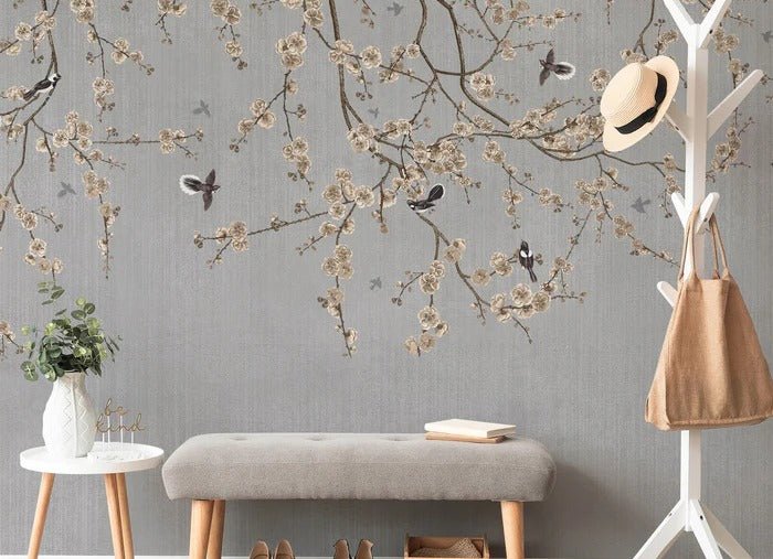 Papier peint branches fleuries, XXL, tendance