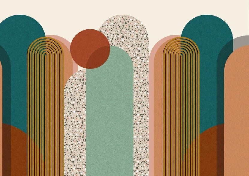 Carta da parati di tendenza grafica Art pop deco