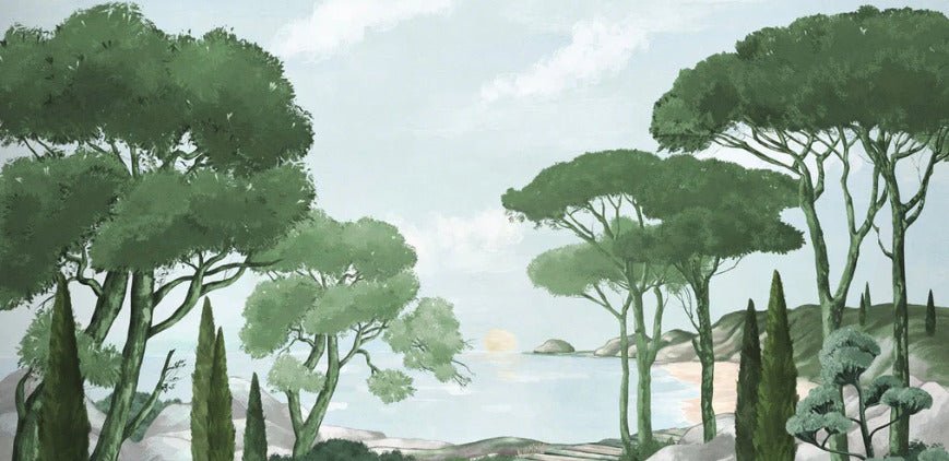 Tapete Spaziergang in den Calanques grün