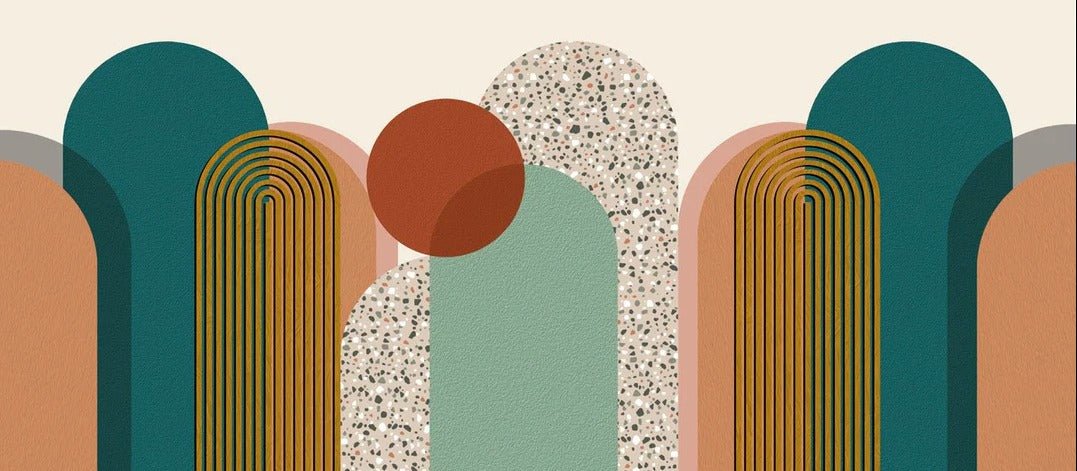 Carta da parati di tendenza grafica Art pop deco