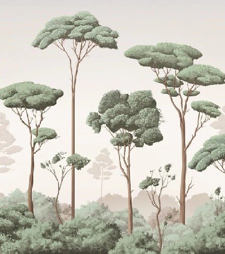 Papier peint brise légère pinède