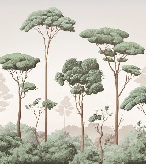 Papier peint brise légère pinède