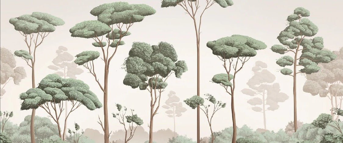 Papier peint brise légère pinède