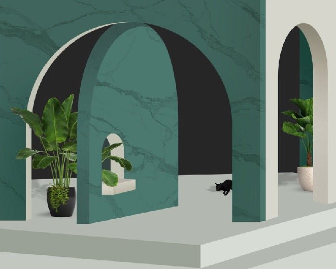 Papier peint hôtel trompe l'oeil