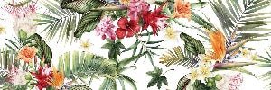 Carta da parati tropicale e fiori colorati