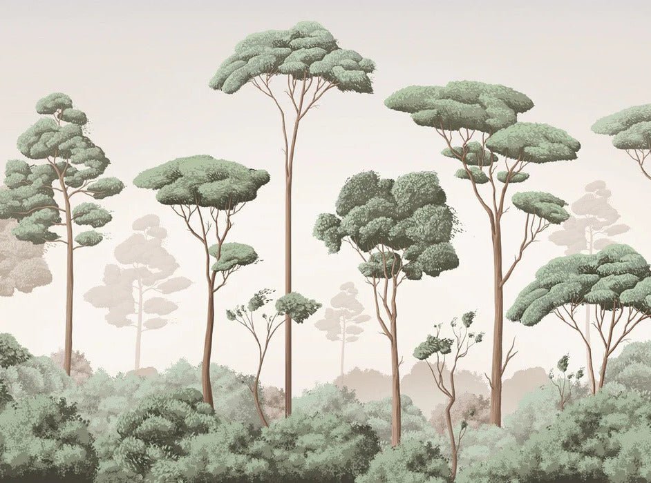 Papier peint brise légère pinède