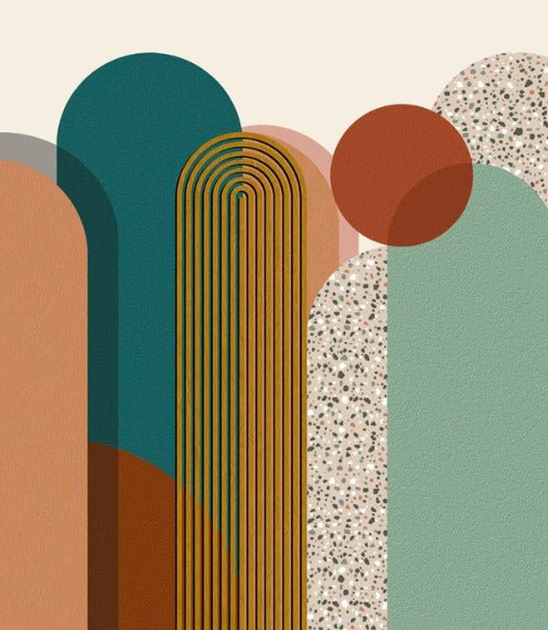 Carta da parati di tendenza grafica Art pop deco