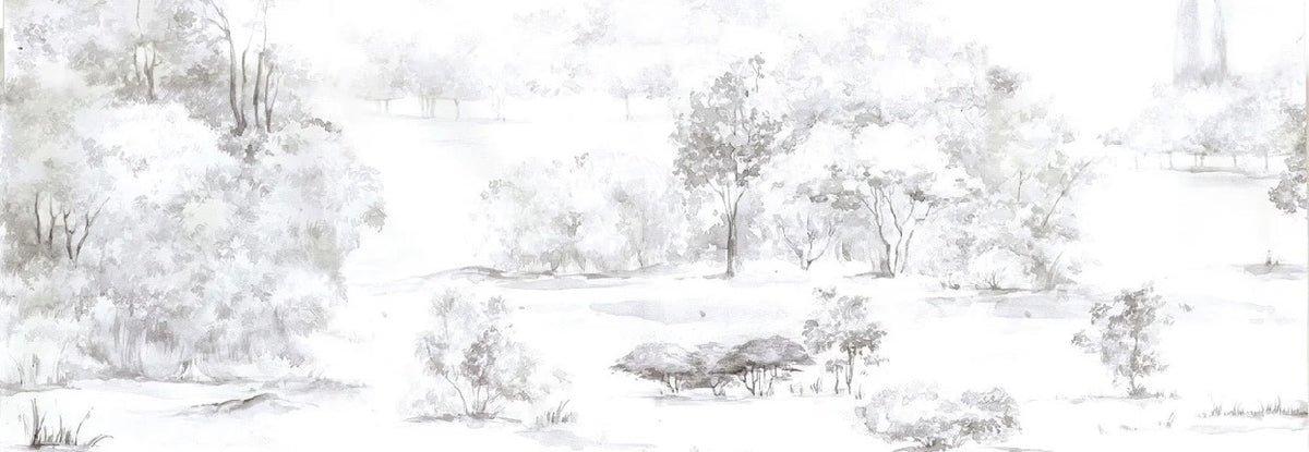 Tapete Kiefernwald Aquarell