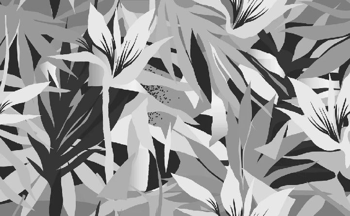 Papier peint fragrance noir et blanc, XXL, tendance