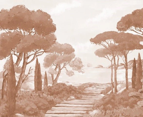 Tapete Spaziergang in den Calanques terracotta