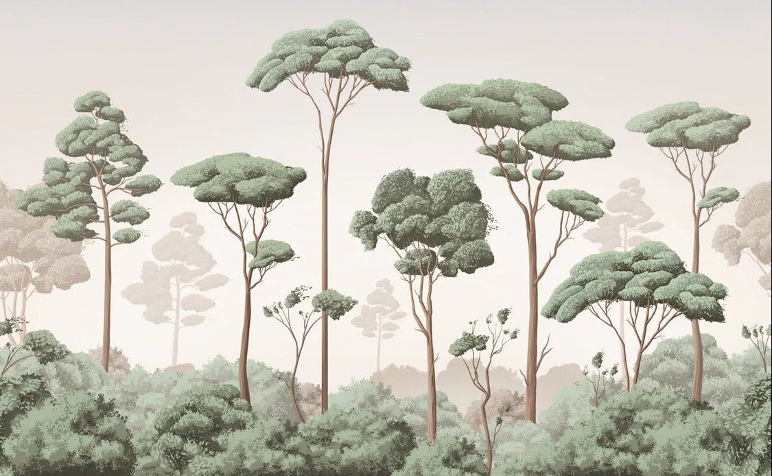 Papier peint brise légère pinède