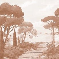 Carta da parati Passeggiata nei torrenti in terracotta