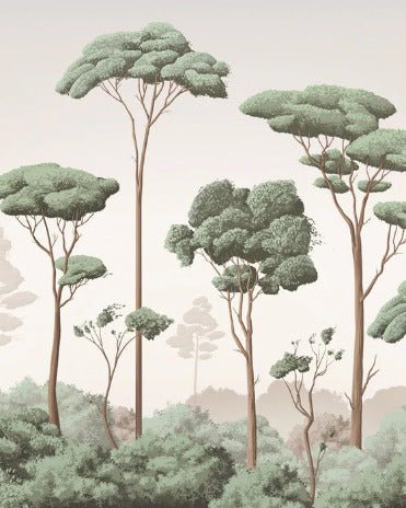 Papier peint brise légère pinède