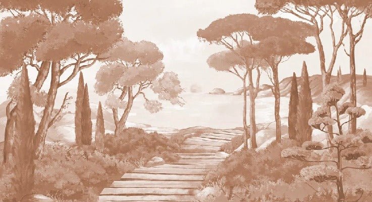 Carta da parati Passeggiata nei torrenti in terracotta