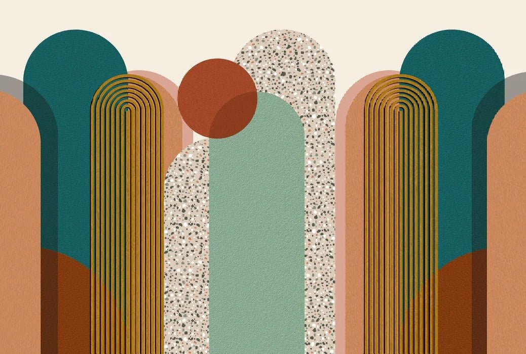 Carta da parati di tendenza grafica Art pop deco