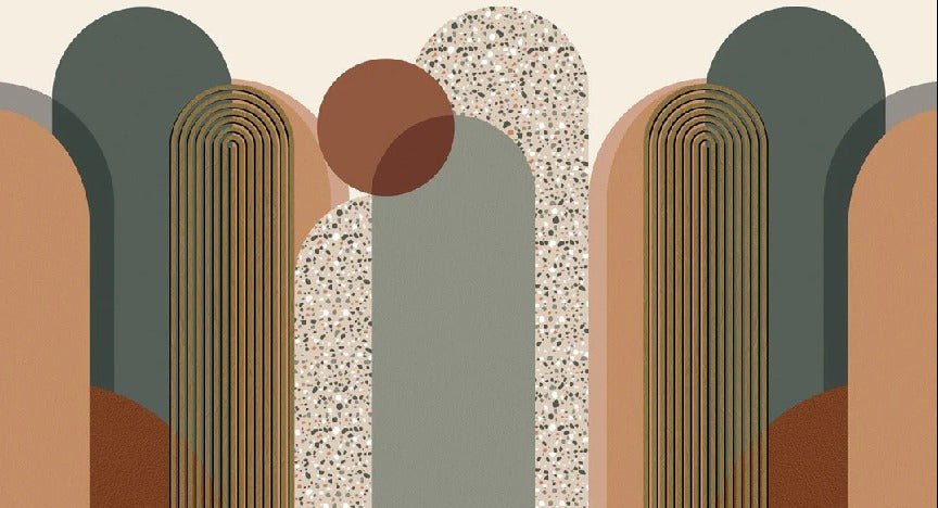 Carta da parati grafica art déco di tendenza