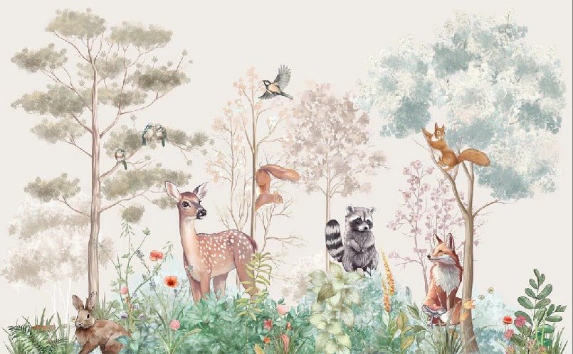 Carta da parati per la cameretta dei bambini magic nature beige