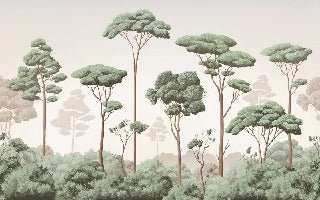 Papier peint brise légère pinède