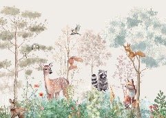 Papier peint chambre enfant nature magique beige