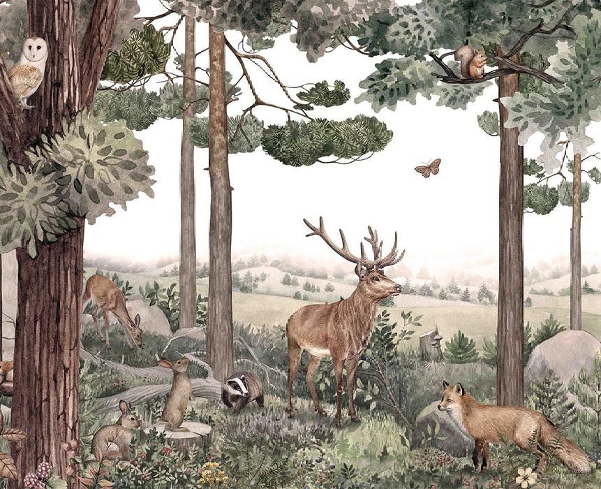 Carta da parati per bambini del sentiero selvaggio