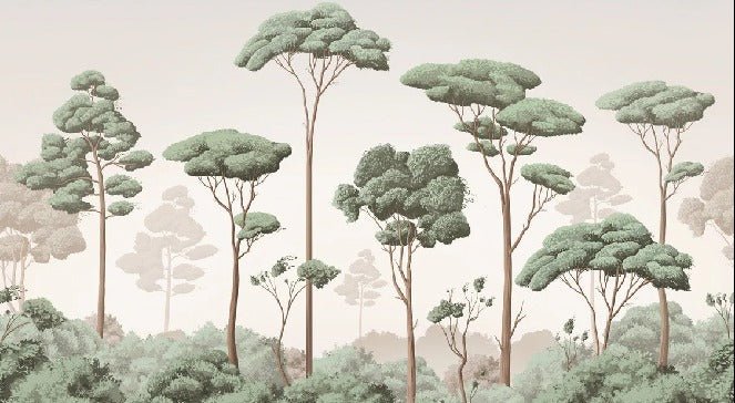 Papier peint brise légère pinède