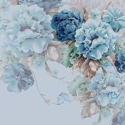 Carta da parati con fiori blu