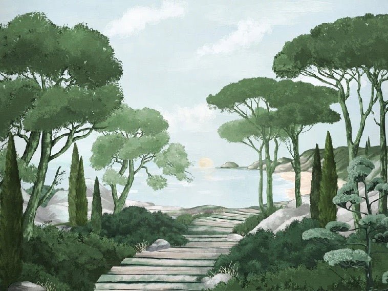 Tapete Spaziergang in den Calanques grün