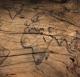 Papier peint Wood & Map