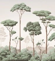 Papier peint brise légère pinède
