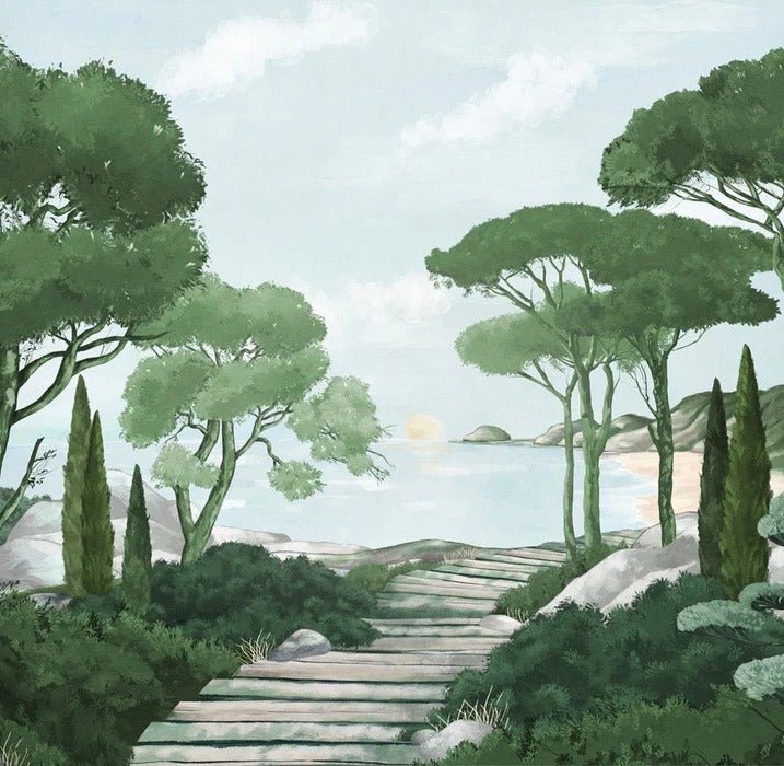 Tapete Spaziergang in den Calanques grün