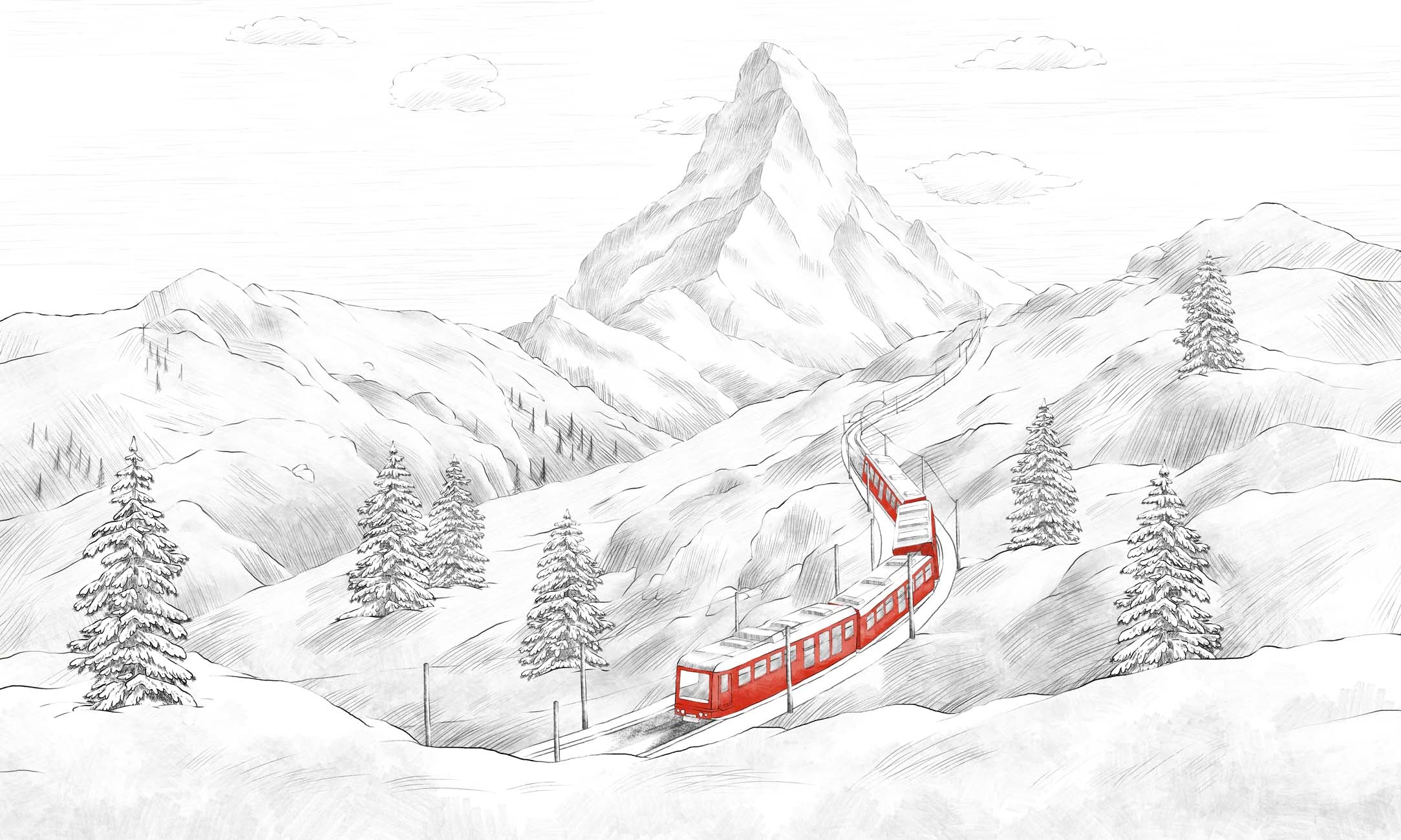 Papier peint panoramique Mont Cervin, XXL, tendance