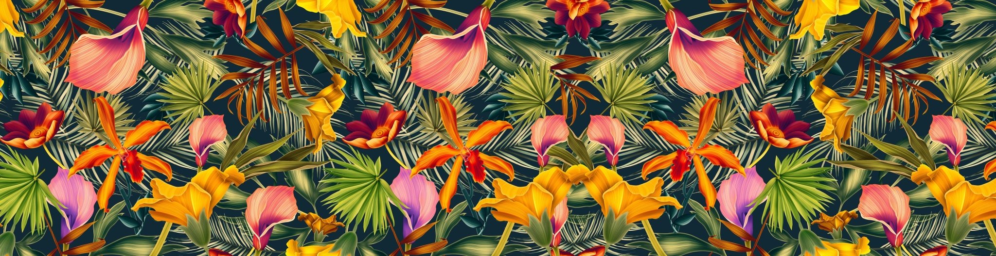 Papier peint toilette Orange Tropical, XXL, tendance