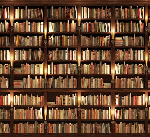 Carta da parati trompe l'oeil Authentique Bibliothèque