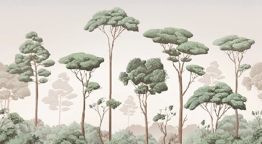 Papier peint brise légère pinède