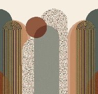Carta da parati grafica art déco di tendenza