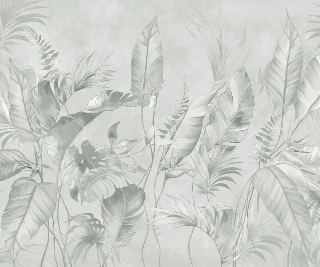 Elegante carta da parati jungle salvia