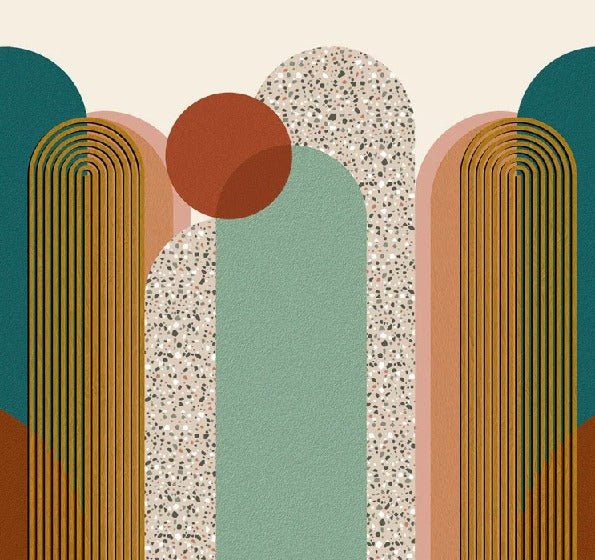 Carta da parati di tendenza grafica Art pop deco