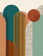 Carta da parati di tendenza grafica Art pop deco
