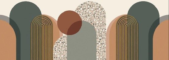 Carta da parati grafica art déco di tendenza