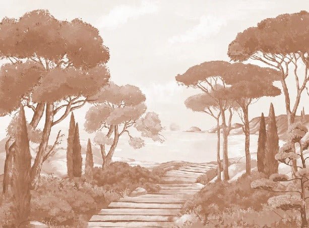 Tapete Spaziergang in den Calanques terracotta