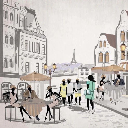 Französische Tapete Paris Café en terrasse