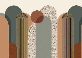 Carta da parati grafica art déco di tendenza