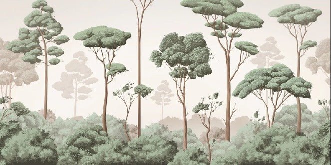 Papier peint brise légère pinède