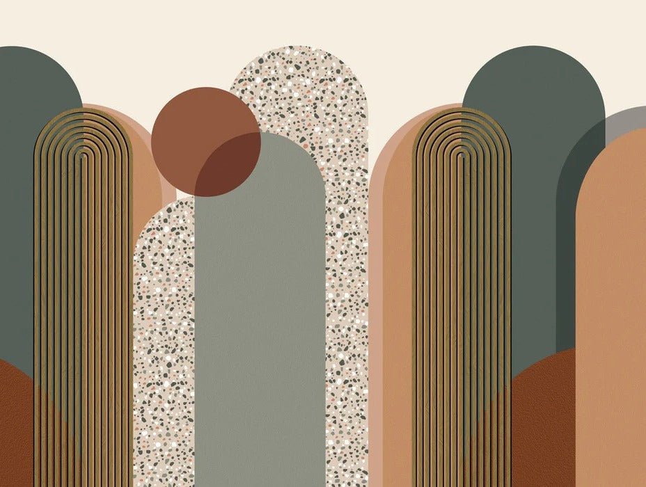 Carta da parati grafica art déco di tendenza