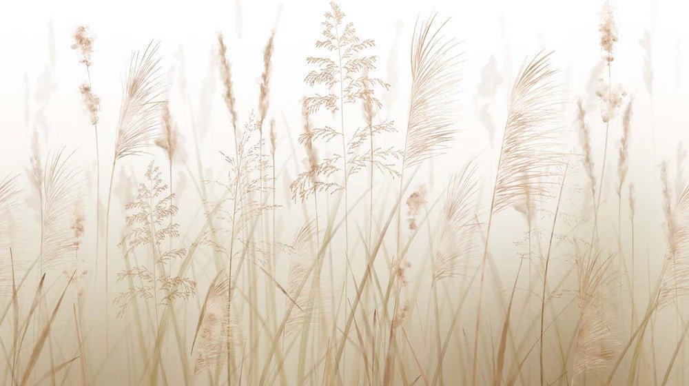 Carta da parati con fiori di campo e grano